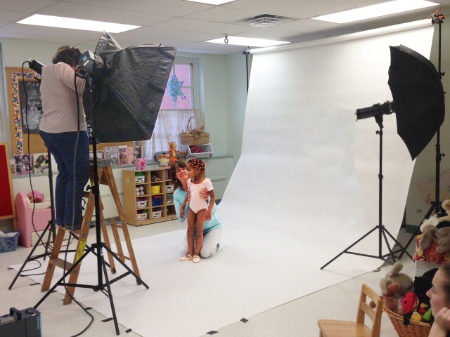Photographer Susan Kahn shoots images for the winter issue of Upstate Health magazine. Photo by Amber Smith.