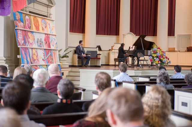 A scene from the service in 2013.