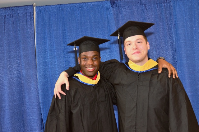 Adlin Noel and Stephen Johnson graduated from Upstate's respiratory therapy program.