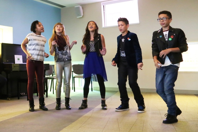 KidzBop performed for patients and families at the Kinney Performance Center at Upstate Golisano Children's Hospital. Photo by Kathleen Paice Froio.