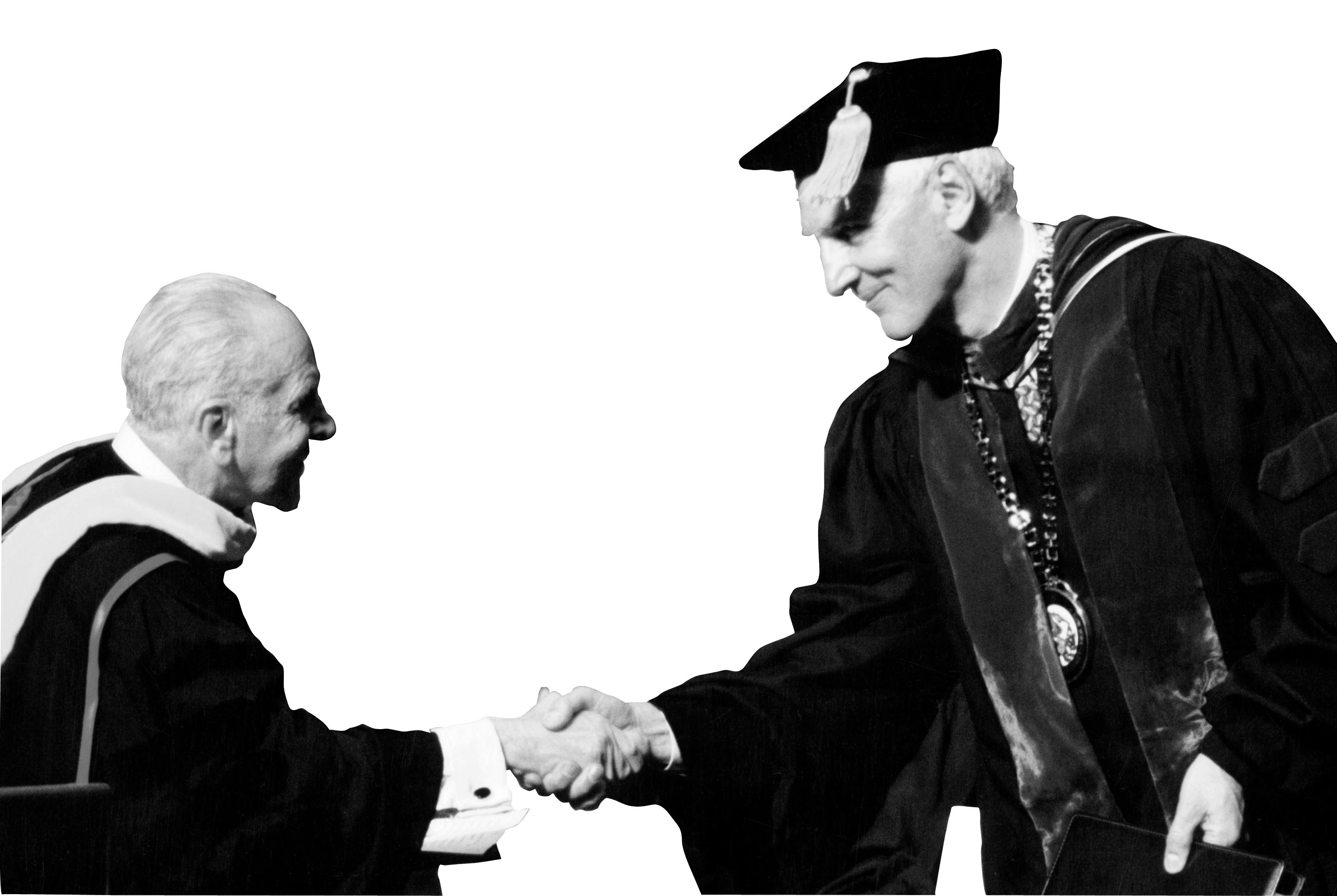 Dr. Szasz with President Gregory Eastwood MD, at Upstate‘s commencement, 2001.
