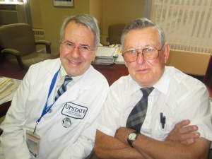 David Feiglin MD, chairman of radiology and director of nuclear medicine, and Ted Duxbury, retired nuclear medicine chief technologist