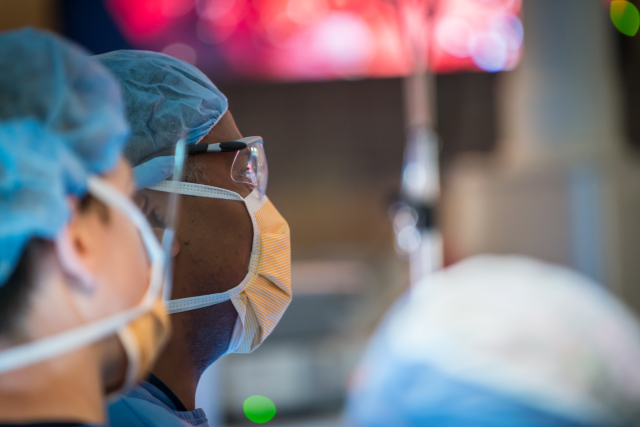 Transplant surgeon, J. Keith Melancon, MD, operates earlier this summer.