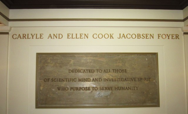 The Jacobsen Foyer in Weiskotten hall will be dedicated at 3 p.m. on Wednesday, November 12.