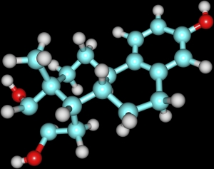 A model of an estriol molecule. By Getty Images for iStock.