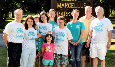 The O'Hara family at the run/walk to raise money for ovarian cancer research.