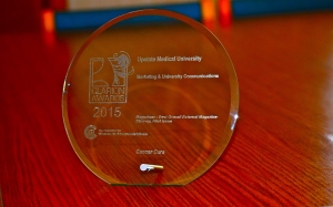 This is the 2015 Clarion Award from The Association for Women in Communications