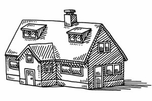 Home Detached House Real Estate Drawing