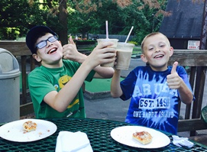 Connor (right) with Ari Acevedo.
