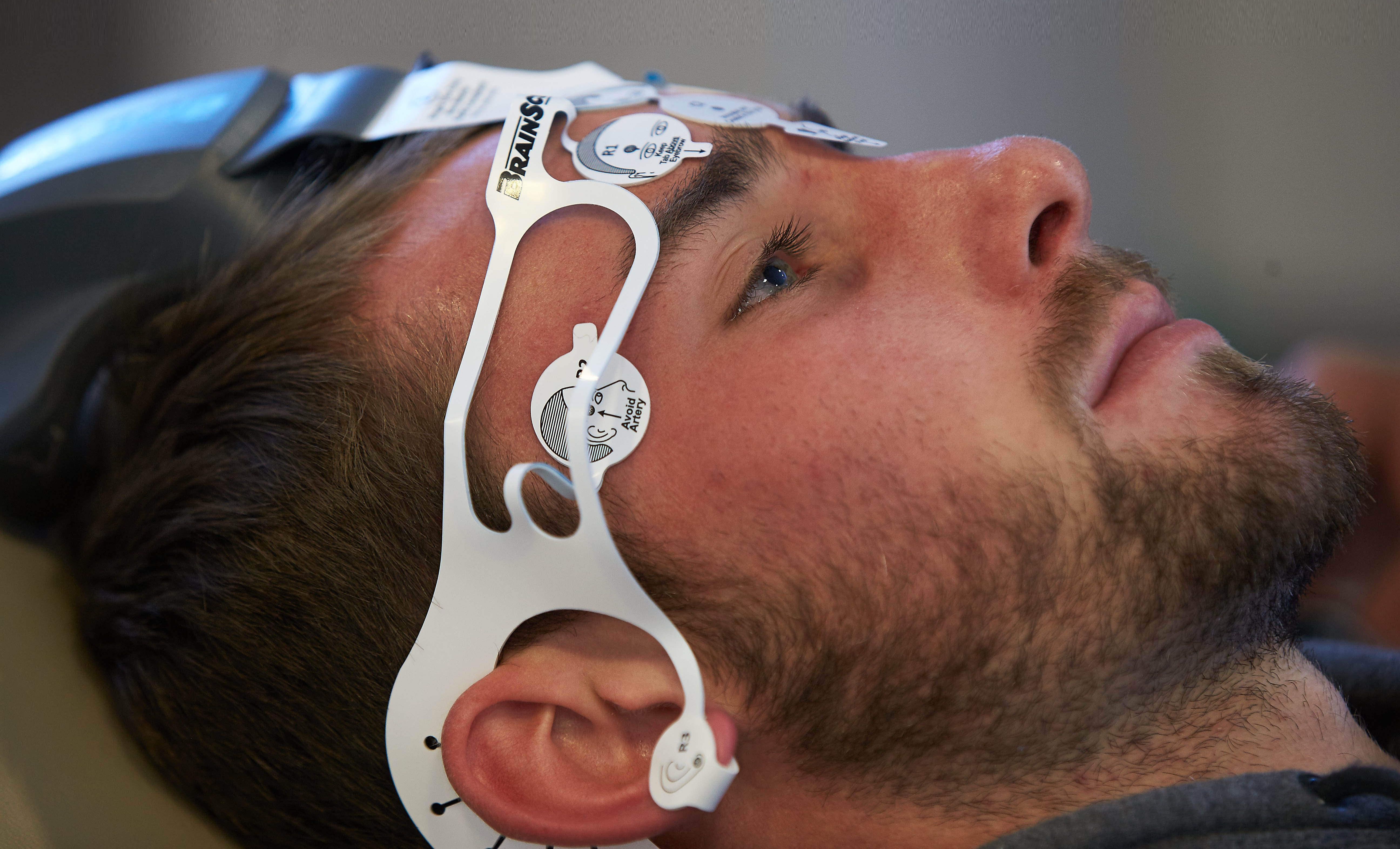 Kenneth Slack, a student athlete on the Le Moyne College soccer team, is part of a control group for a study of concussion at Upstate Medical University. (PHOTOS BY CHUCK WAINWRIGHT)