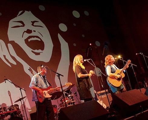 Donna, Colton (right) performing with Sam Patterelli and Sharon Allen at the Respect concert in November 2015. (PHOTO BY ERICA HASENJAGER)