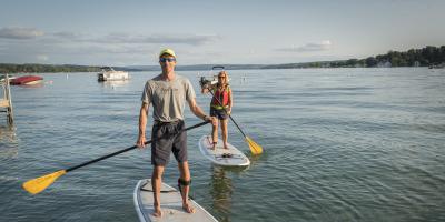 Paddleboarding balances fun and exercise