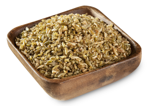 Freekeh is one of the whole grains used in this salad.