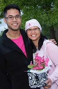 Cancer survivor Virginia Gigi Castro and her son, Marc.
