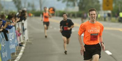 Physical therapist first to cross finish line