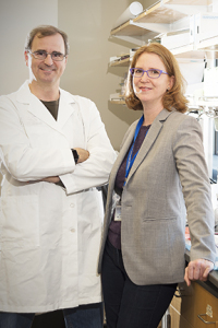 Michael Zuber, PhD, and Andrea Viczian, PhD. (PHOTO BY WILLIAM MUELLER)