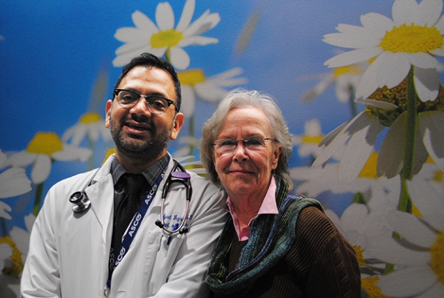 Upstate oncologist Ajeet Gajra, MD, and his patient Patricia Kranbuhl.