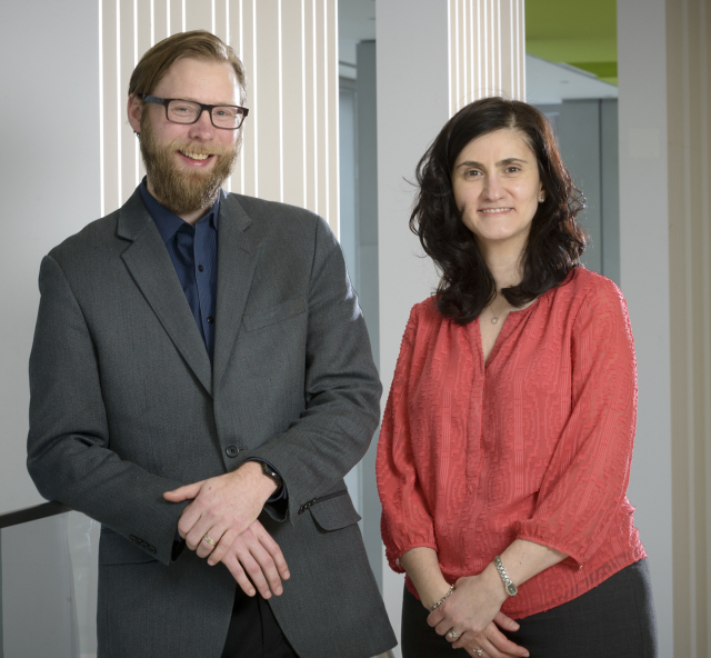 Jeffrey Schweitzer, PhD, and Angelina Rodner, PhD, oversee the Body Mind Wellness Group for people with cancer. (PHOTO BY ROBERT MESCAVAGE)