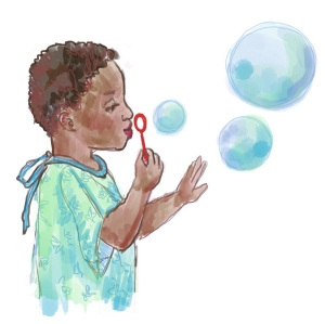 blowing bubbles