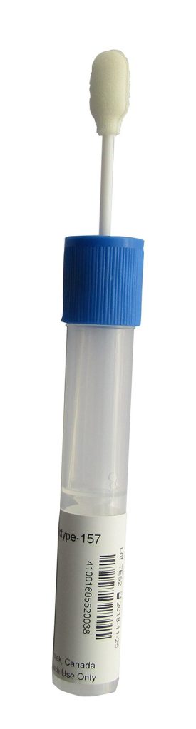 Swab device for saliva collection