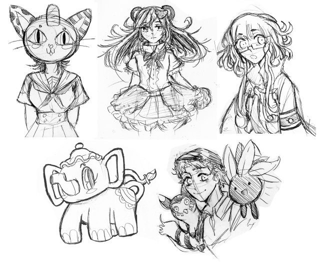 Sketches by Julia Nguyen, a 16-year-old being treated at Upstate for lymphoma.