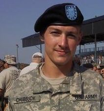 Chubbuck in his Army National Guard uniform in August 2011. He was diagnosed with a rare form of cancer in March 2012.