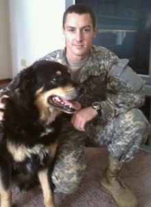 Joseph Michael Chubbuck with his dog, Shadow, in May 2011. Shadow was battling cancer at the time this photo was taken and died in 2012, while Chubbuck was in an intensive care unit fighting his own cancer.