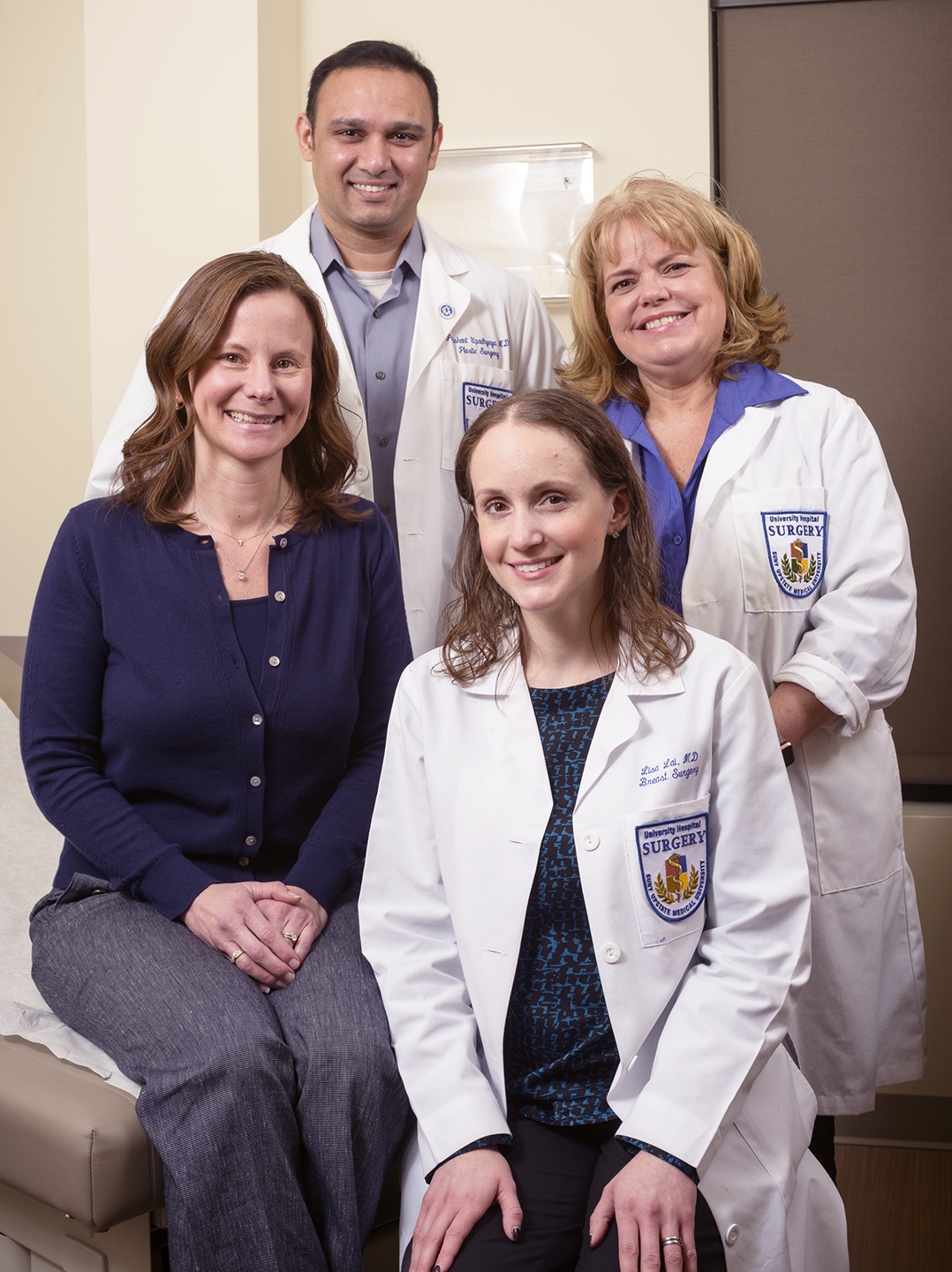 Clockwise from left: Jordan Bruna, Prashant Upadhyaya, MD, nurse practitioner Tammy Root and Lisa Lai, MD. (photo by Robert Mescavage)