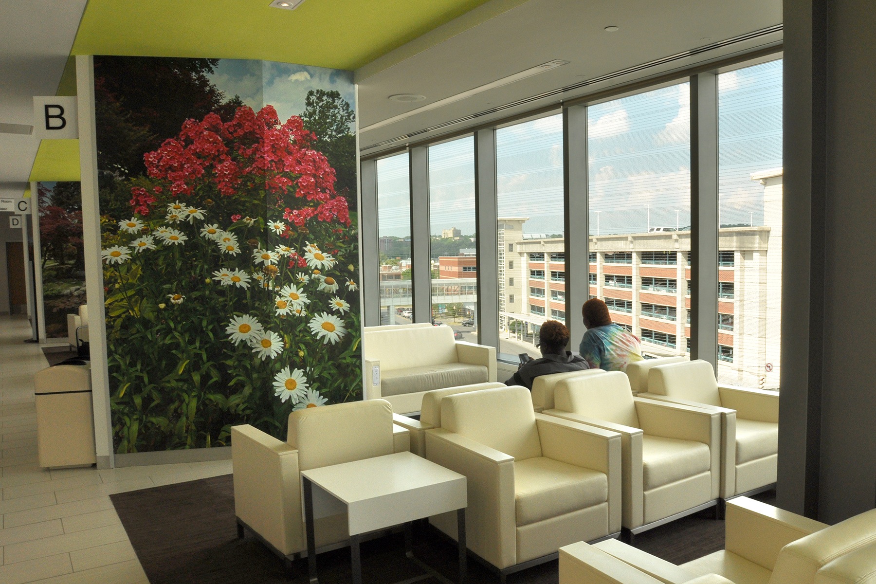 The lobby of the newly opened fourth floor in the Upstate Cancer Center. (photos by Richard Whelsky)