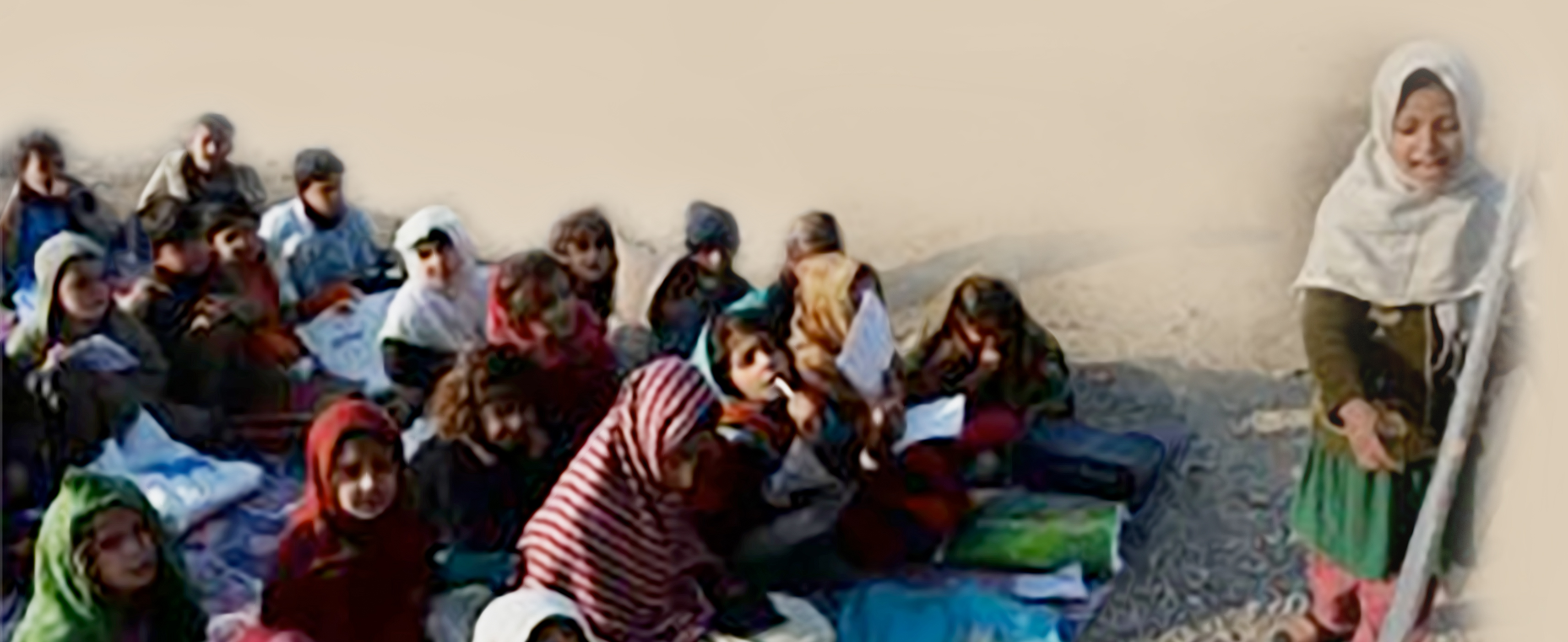 Classes are held outdoors for now because the school building is not yet ready. Organizers are hoping the classrooms will be ready before winter sets in. (Photo courtesy of Mobin Karimi, MD, PhD)