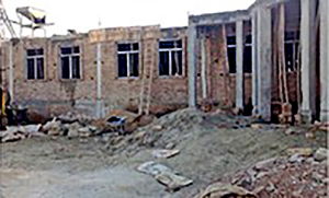 The school building, still under construction. (photo courtesy of Mobin Karimi, MD, PhD)