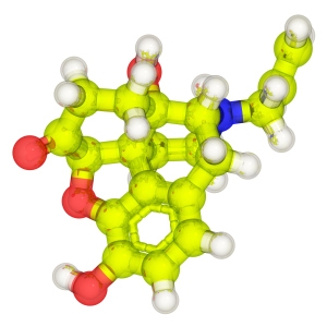 The chemical structure of naloxone.