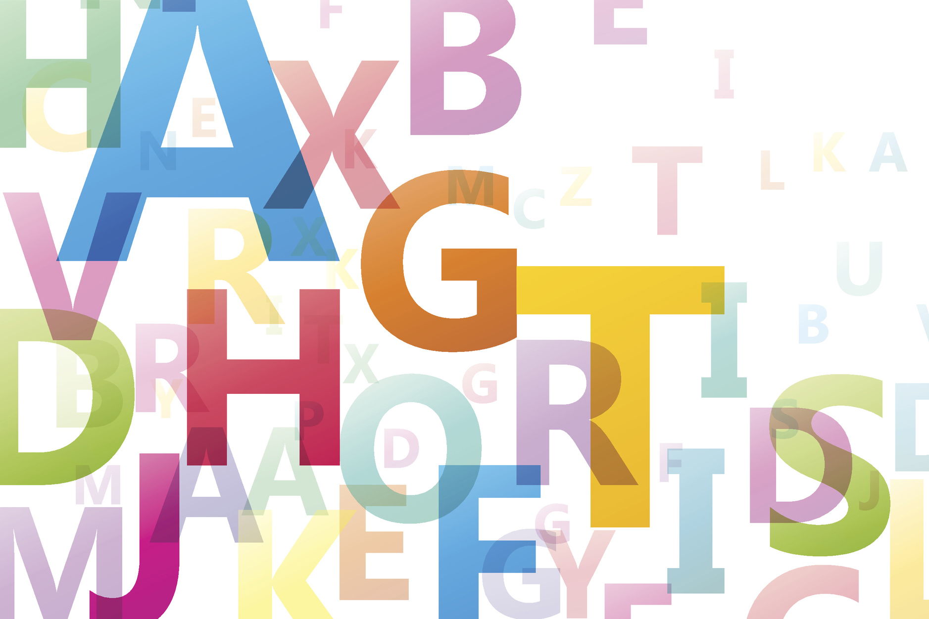 abstract display of letters of the alphabet