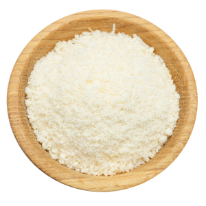 bowl of grated Parmesan cheese