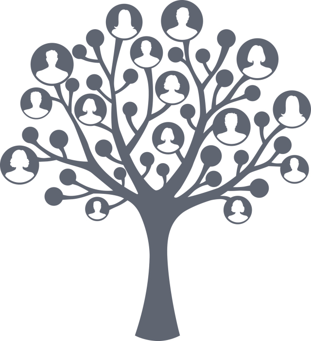 illustration of a generic family tree