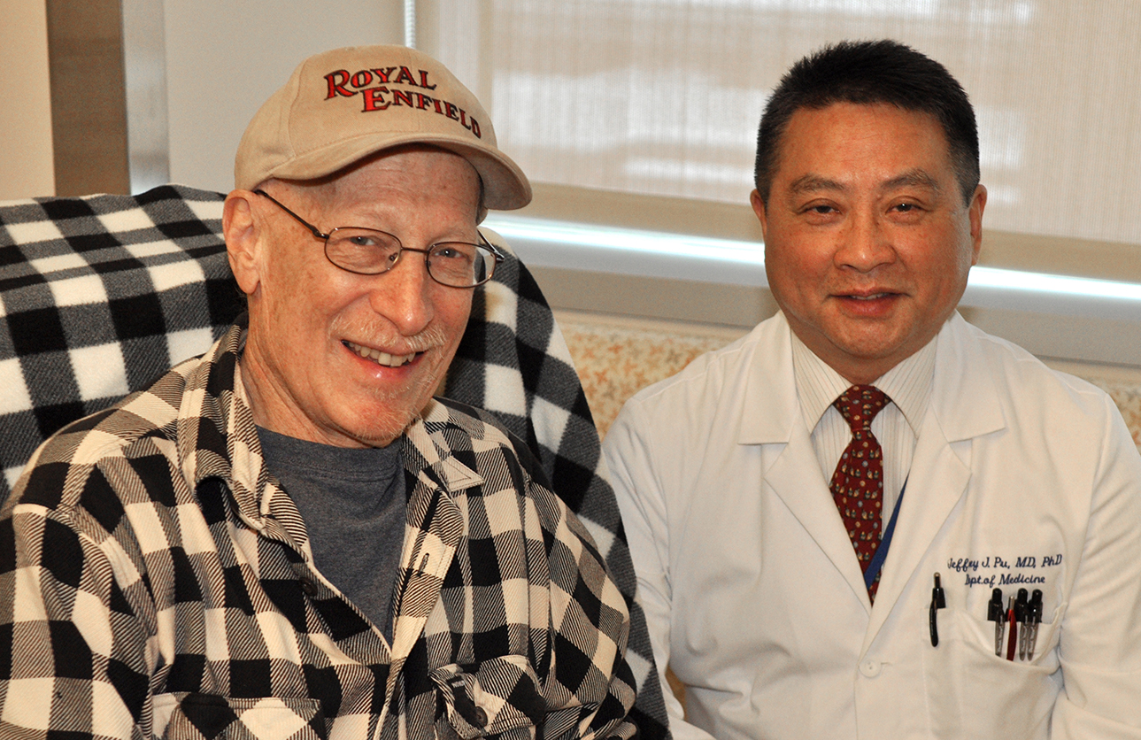 Doug Reicher, left, with Jeffrey Pu, MD, PhD. (photo by Richard Whelsky)