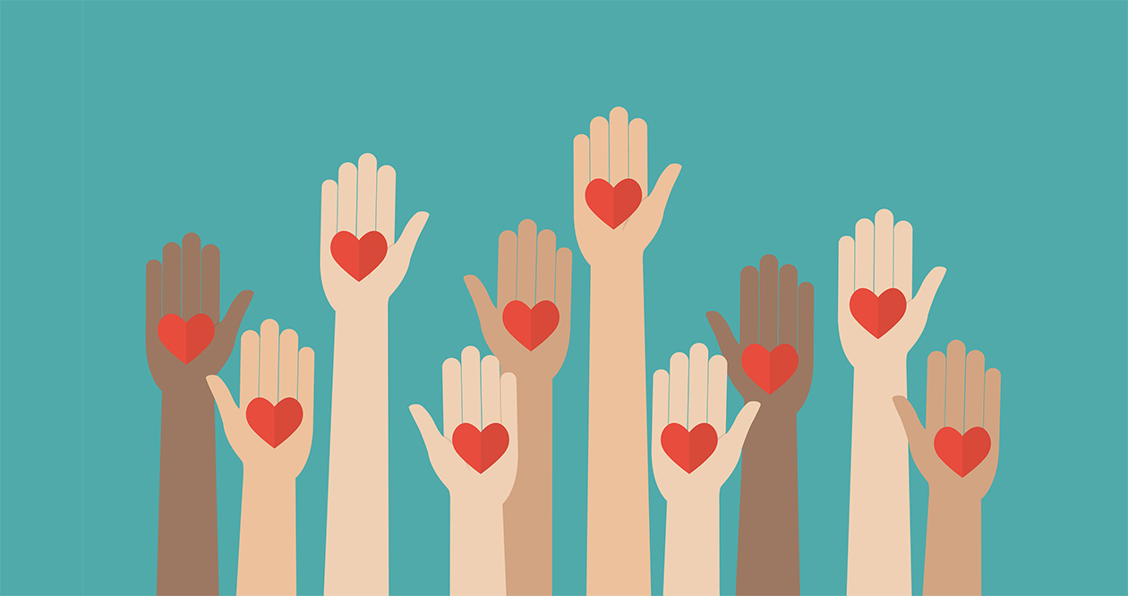 illustration of helping hands