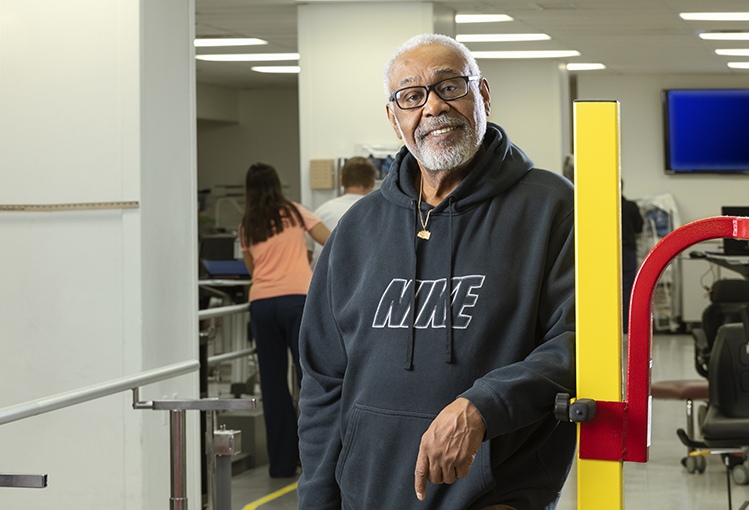 Stroke survivor Leonard “Larry” Johnson, 67, lost the use of his arm as he experienced a stroke. (photo by Robert Mescavage)