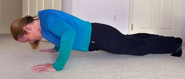Standard push-ups can be made more challenging by elevating the feet.