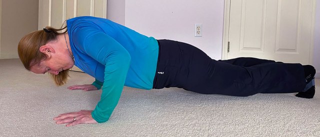 Standard push-ups can be made more challenging by elevating the feet.