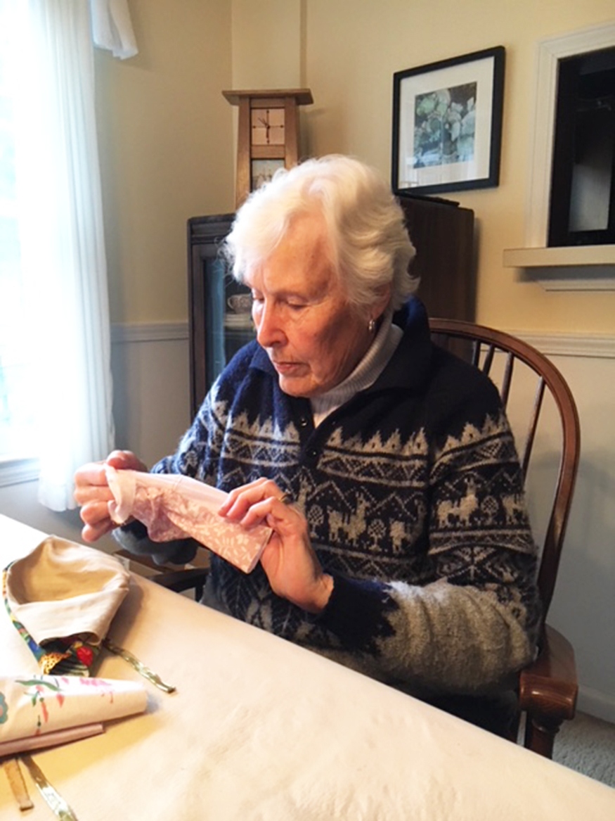 Nancy Shepard of Fayetteville sews face masks to donate to the hospital. Instructions for making and donating masks can be found at www.upstate.edu/masks