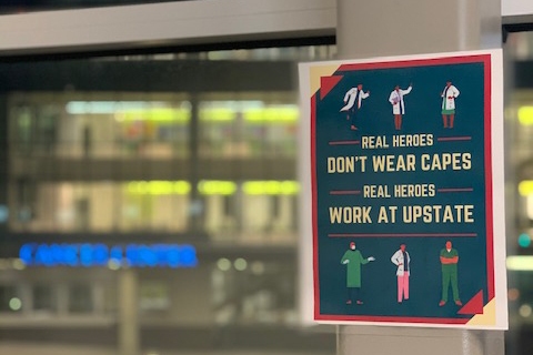 An inspirational message posted by child-life specialists.