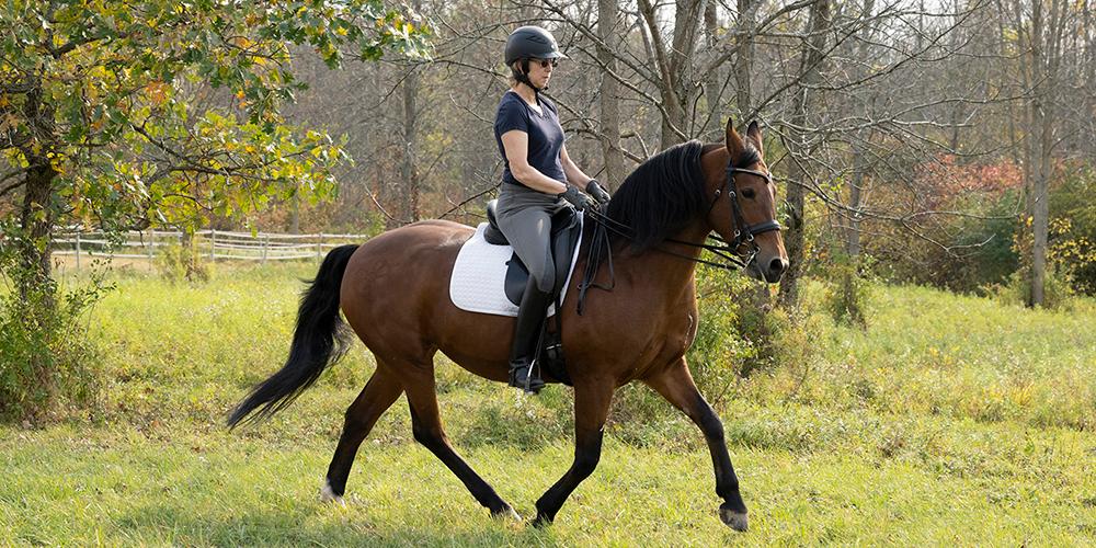 Shelley White rides Magdelena at Baraka Arabians Farm, near Brewerton.