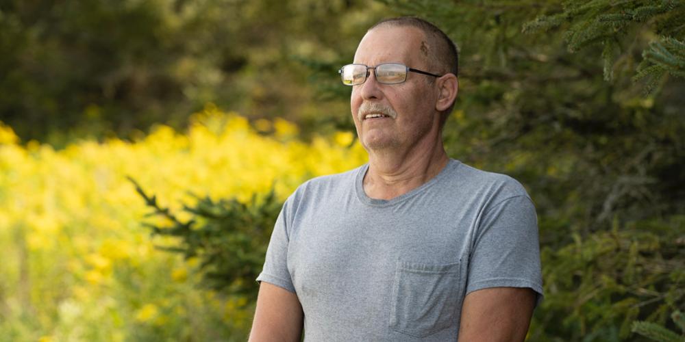Timothy Carpenter was airlifted from the North Country to Upstate, where specialists removed a blood clot from his brain. (photo by Susan Kahn)