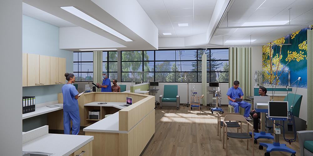 Interior views of the new center