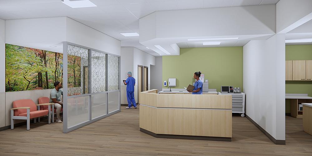 Interior views of the new center