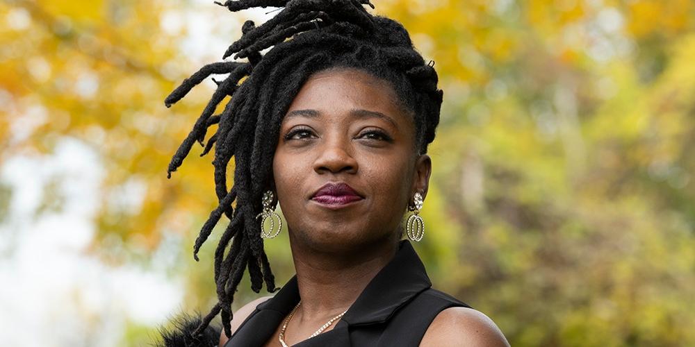 Tiffany Henderson-Brown of Syracuse credits family members with helping her focus on what she is able to do after a stroke. Photos by Susan Kahn.